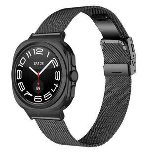 For Samsung Galaxy Watch Ultra 47mm / Ultra 2025 Turtle Buckle Milanese Metal Watch Band(Black)