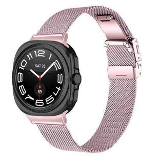 For Samsung Galaxy Watch Ultra 47mm / Ultra 2025 Turtle Buckle Milanese Metal Watch Band(Rose Pink)