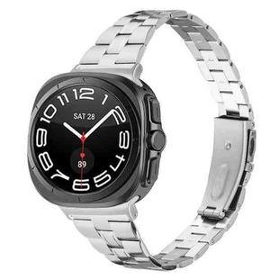 For Samsung Galaxy Watch Ultra 47mm / Ultra 2025 Three Beads Slim Stainless Steel Watch Band(Silver)