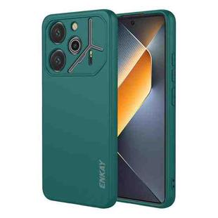 For Tecno Pova 6 4G ENKAY Liquid Silicone Soft Shockproof Phone Case(Dark Green)