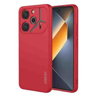 For Tecno Pova 6 4G ENKAY Liquid Silicone Soft Shockproof Phone Case(Red)