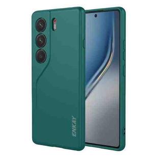 For Tecno Camon 40 Pro 4G ENKAY Liquid Silicone Soft Shockproof Phone Case(Dark Green)