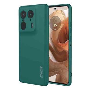 For Motorola Edge 50 Ultra 5G ENKAY Liquid Silicone Soft Shockproof Phone Case(Dark Green)