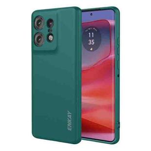 For Motorola Edge 50 Pro 5G ENKAY Liquid Silicone Soft Shockproof Phone Case(Dark Green)