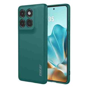 For Motorola Edge 60 / Edge 60 Fusion 5G ENKAY Liquid Silicone Soft Shockproof Phone Case(Dark Green)
