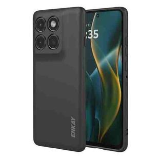 For Motorola Edge 60 Pro 5G ENKAY Liquid Silicone Soft Shockproof Phone Case(Black)