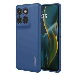 For Motorola Edge 60 Pro 5G ENKAY Liquid Silicone Soft Shockproof Phone Case(Dark Blue)