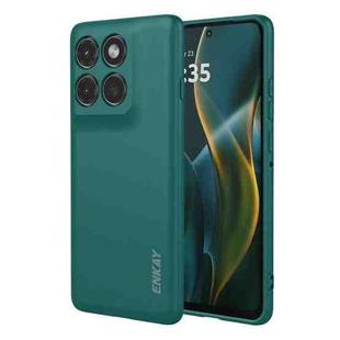 For Motorola Edge 60 Pro 5G ENKAY Liquid Silicone Soft Shockproof Phone Case(Dark Green)