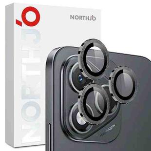 For Honor 400 Lite Global NORTHJO Camera Lens Protector CD Metal Ring Tempered Glass Film(Black)