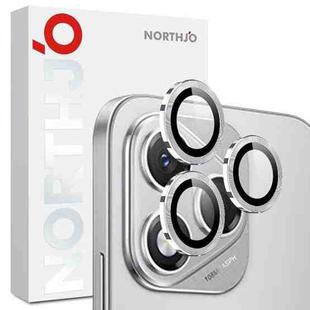 For Honor 400 Lite Global NORTHJO Camera Lens Protector CD Metal Ring Tempered Glass Film(Silver)
