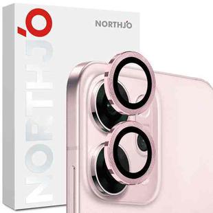 For OPPO Reno14 Global NORTHJO Camera Lens Protector CD Metal Ring Tempered Glass Film(Pink)