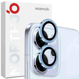 For OPPO Reno14 Global NORTHJO Camera Lens Protector CD Metal Ring Tempered Glass Film(Blue)