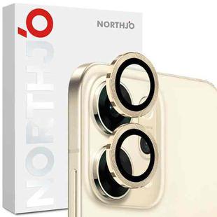 For OPPO Reno14 Global NORTHJO Camera Lens Protector CD Metal Ring Tempered Glass Film(Gold)