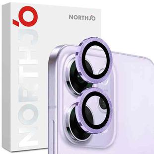 For OPPO Reno14 Global NORTHJO Camera Lens Protector CD Metal Ring Tempered Glass Film(Purple)