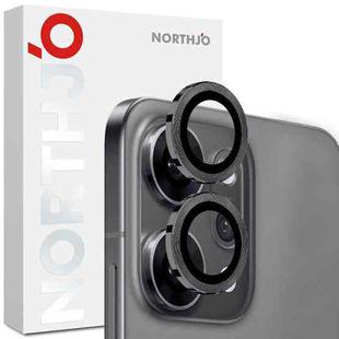 For OPPO Reno14 Pro Global NORTHJO Camera Lens Protector CD Metal Ring Tempered Glass Film(Black)