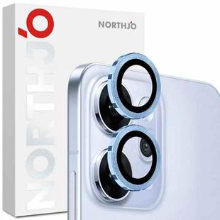 For OPPO Reno14 Pro Global NORTHJO Camera Lens Protector CD Metal Ring Tempered Glass Film(Blue)