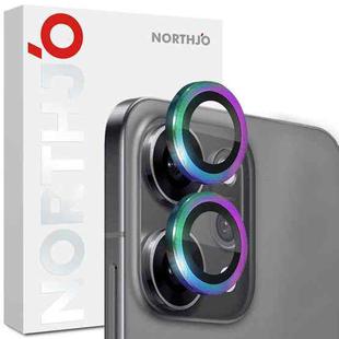 For OPPO Reno14 Pro Global NORTHJO Camera Lens Protector CD Metal Ring Tempered Glass Film(Colorful)