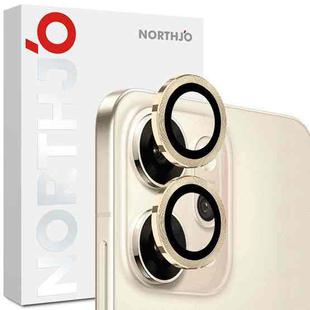 For OPPO Reno14 Pro Global NORTHJO Camera Lens Protector CD Metal Ring Tempered Glass Film(Gold)