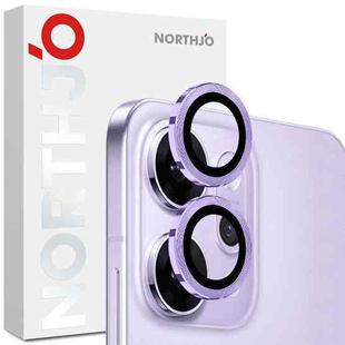 For OPPO Reno14 Pro Global NORTHJO Camera Lens Protector CD Metal Ring Tempered Glass Film(Purple)