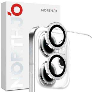 For OPPO Reno14 F 5G NORTHJO Camera Lens Protector CD Metal Ring Tempered Glass Film(Silver)