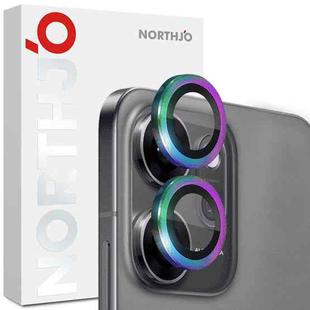 For OPPO Reno14 F 5G NORTHJO Camera Lens Protector CD Metal Ring Tempered Glass Film(Colorful)