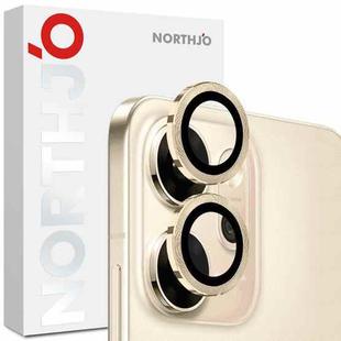 For OPPO Reno14 F 5G NORTHJO Camera Lens Protector CD Metal Ring Tempered Glass Film(Gold)