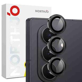 For Samsung Galaxy Z Fold7 5G NORTHJO Camera Lens Protector CD Metal Ring Tempered Glass Film(Black)