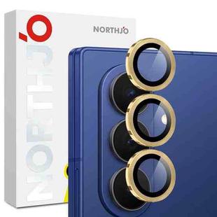 For Samsung Galaxy Z Fold7 5G NORTHJO Camera Lens Protector CD Metal Ring Tempered Glass Film(Gold)