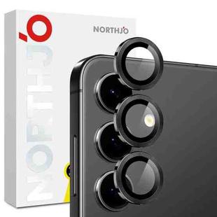 For Samsung Galaxy S25 FE 5G NORTHJO Camera Lens Protector CD Metal Ring Tempered Glass Film(Black)