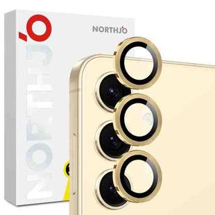 For Samsung Galaxy S25 FE 5G NORTHJO Camera Lens Protector CD Metal Ring Tempered Glass Film(Gold)