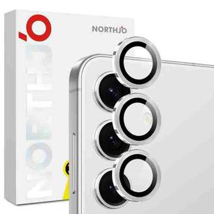 For Samsung Galaxy S25 FE 5G NORTHJO Camera Lens Protector CD Metal Ring Tempered Glass Film(Silver)
