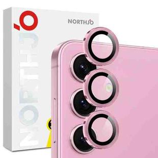 For Samsung Galaxy S25 FE 5G NORTHJO Camera Lens Protector CD Metal Ring Tempered Glass Film(Pink)