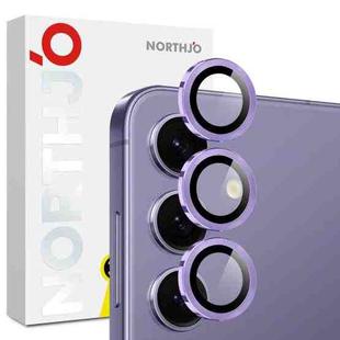 For Samsung Galaxy S25 FE 5G NORTHJO Camera Lens Protector CD Metal Ring Tempered Glass Film(Purple)