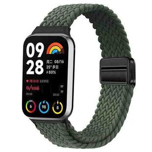 For Xiaomi Smart Band 9 Pro / Redmi Watch 5 Slim Magnetic Buckle Braided Loop Watch Band(Dark Olive Green)