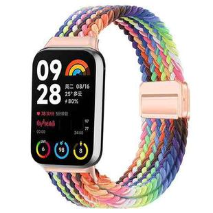 For Xiaomi Smart Band 9 Pro / Redmi Watch 5 Slim Magnetic Buckle Braided Loop Watch Band(New Rainbow)