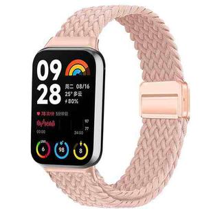 For Xiaomi Smart Band 9 Pro / Redmi Watch 5 Slim Magnetic Buckle Braided Loop Watch Band(Creamy Pink Sand)