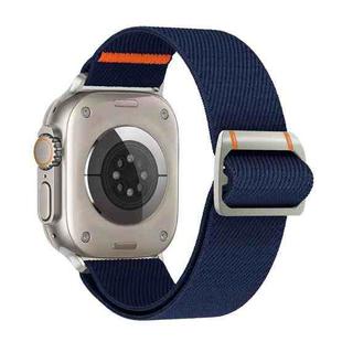 For Apple Watch 46mm / 49mm / 45mm / 44mm Watchman Mechanical Buckle Nylon Watch Band(Navy Blue)