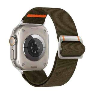 For Apple Watch 42mm / 41mm / 40mm / 38mm Watchman Mechanical Buckle Nylon Watch Band(Dark Army Green)