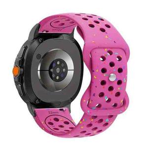 For Samsung Galaxy Watch8 / Watch8 Classic Eco-Friendly Granular Colorful Dots Silicone Watch Band(Dark Pink)