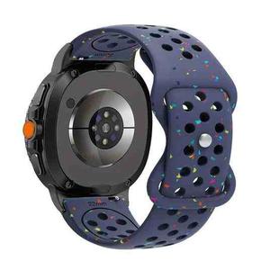For Samsung Galaxy Watch8 / Watch8 Classic Eco-Friendly Granular Colorful Dots Silicone Watch Band(Midnight Blue)