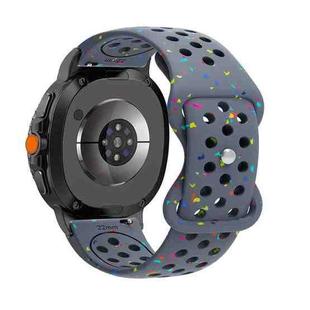 For Samsung Galaxy Watch8 / Watch8 Classic Eco-Friendly Granular Colorful Dots Silicone Watch Band(Blue Gray)