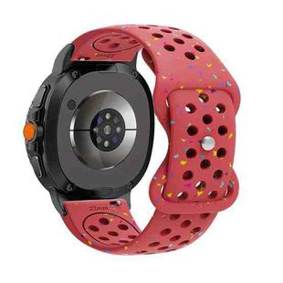 For Samsung Galaxy Watch8 / Watch8 Classic Eco-Friendly Granular Colorful Dots Silicone Watch Band(Red)