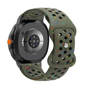 For Samsung Galaxy Watch8 / Watch8 Classic Eco-Friendly Granular Colorful Dots Silicone Watch Band(Army Green)