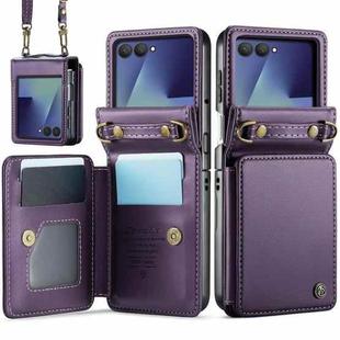 For Samsung Galaxy Z Flip7 CaseMe C22 Card Slots Holder RFID Anti-theft Phone Case(Purple)