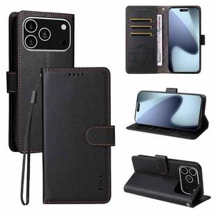 For iPhone 17 Pro Max ENKAY RFID Blocking Wallet Kickstand Litchi Texture Leather Phone Case(Black)