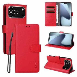 For iPhone 17 Pro Max ENKAY RFID Blocking Wallet Kickstand Litchi Texture Leather Phone Case(Red)