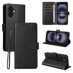 For iPhone 17 ENKAY RFID Blocking Wallet Kickstand Litchi Texture Leather Phone Case(Black)