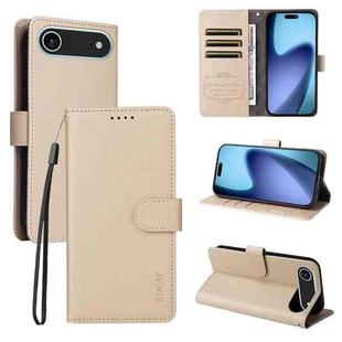 For iPhone 17 Air ENKAY RFID Blocking Wallet Kickstand Litchi Texture Leather Phone Case(Beige)