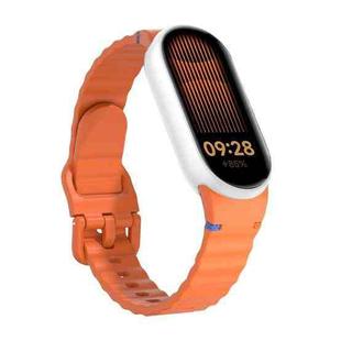For Xiaomi Smart Band 10 / 9 / 8 Wavy Grain Stitched Silicone Watch Band(Orange)