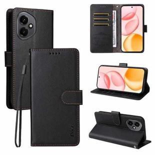 For Honor 400 Global 156.5mm ENKAY RFID Blocking Wallet Kickstand Litchi Texture Leather Phone Case(Black)